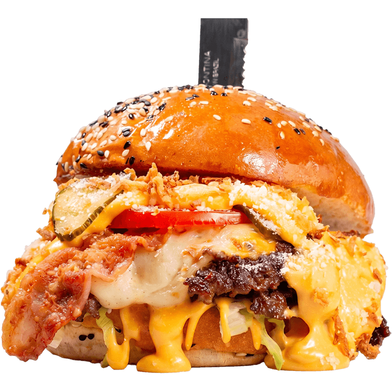 IT'S NEVER ENOUGH CHEESE BURGER